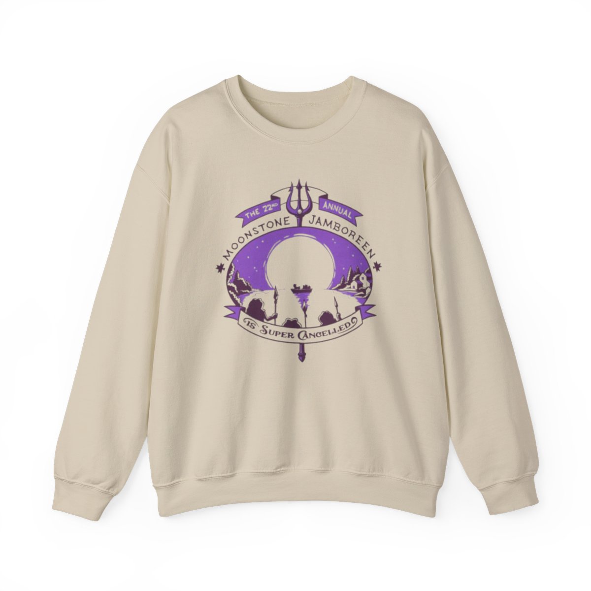 Moonstone Jamboree Crest Sweatshirt | Moon Phases Trident Emblem Not Another D&D Podcast - alternate angle 2, merchandise