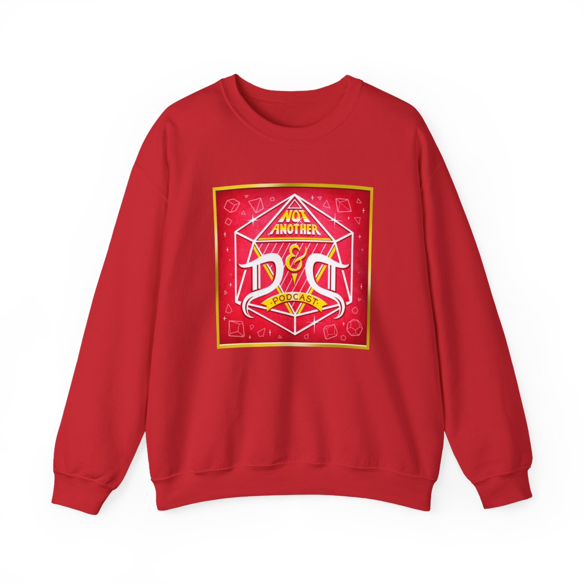 Not Another D20 Dice Graphic Sweatshirt | Tabletop RPG Gaming Crewneck Not Another D&D Podcast - alternate angle 4, merchandise